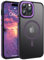 GUAGUA Cover Magnetico per iPhone 14 Pro Max, Custodia Compatibile con MagSafe, Opoco Protettivo Case per Signore Sottile Anti-Graffio Glassato Traslucido Antiurto 6,7 Pollici, Viola Scuro