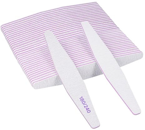 40PCS Limes a Ongles, Lime à Ongles Professionnelle à Double Face Réutilisable 180/240 Grit Pour Les Salons De Manucure, Le Diy Nail Art à La Maison