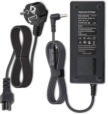 Chargeur Rapide 135W pour Acer Nitro 5 AN515-41 AN515-42 AN515-43 AN515-52 AN515-53 AN515-54 N18C4 N18C3 Aspire 7 VX5-591G ADP-135KB T PA-1131-16 PA-1131-05 ADP-135KB,Adaptateur Alimentation Cable