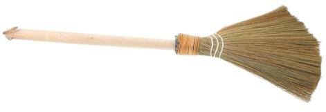 LOEFLIFA Vietnamese Corn Whisk Broom with Detachable Wooden Handle 64cm Handcrafted Soft Bristle Sweeper for Indoor and Outdoor Floor Cleaning