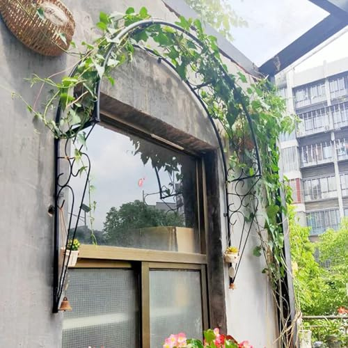 Wall-Mounted Garden Arch for Climbing Plants Half Round Rose Arches Wrought Iron Decorative Arches Arbour Archway Garden Arch Trellis for Patios Windows Gardens Porches