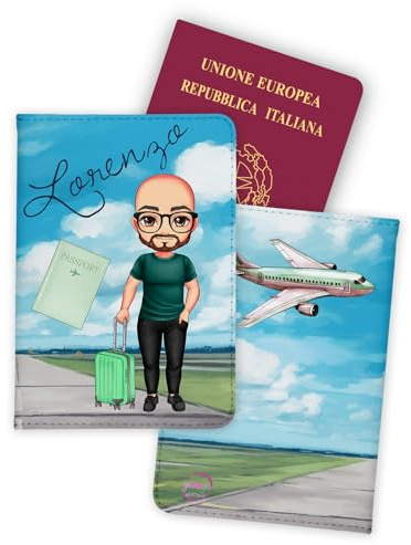 Generico Custodia Passaporto Personalizzata Uomo in Ecopelle | con Nome