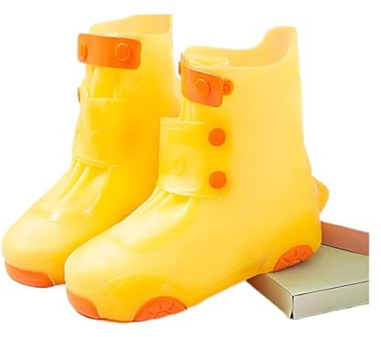 WENYOG Copriscarpe impermeabili Waterproof Covers Silicone Overshoes Boots Protectors Portable Snow Rubber Protects Foot Rain For Boy Girl(Yellow,L)