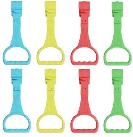 8 PCS Baby Pull up Rings, Colorful Baby Playpen Hand Rings, Cot Accessories Crib Pull up and Ring Bed Stand up Ring, Walking Assistant and Stand up Support with Hanging Ring