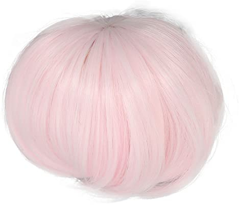 RiToEasysports Kurze Gerade Puppe-Perücke mit Pony, Weich und Bequem für DIY-Puppen, Geeignet für 1/6 6,1-6,7-Zoll-Puppen (PINK)