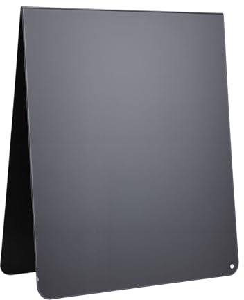 Qcwwy Tisch-Memoboard, Tisch-Pinnwand, Doppelseitig, Schwarz, Matt, Karbonstahl, Staffelei, Memoboard für Zuhause, Küche, Büro, Schreibtisch, Klassenzimmer, Zeigt Notizen, Karten, Fotos, Erinnerungen