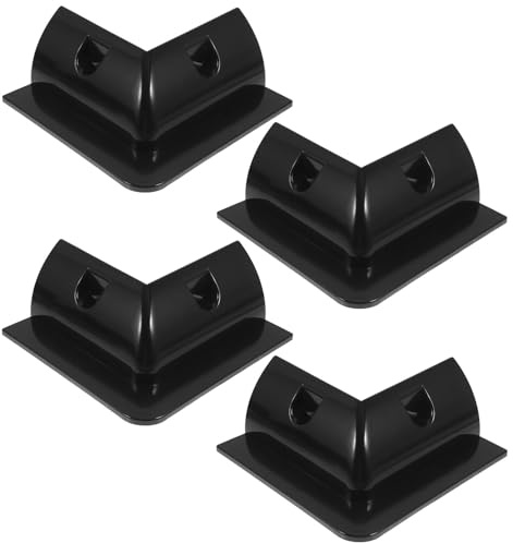 HOMOBABE Support de Panneau Solaire Noir sans Perçage Ventilé Bord Renforcé pour Montage Extérieur sur Camping-Car et Bateau Kit 4 Pièces
