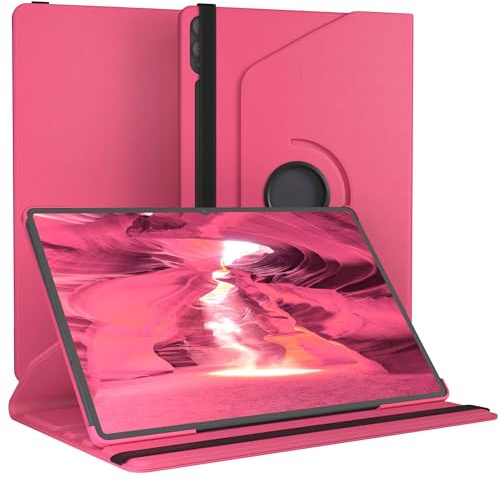 EAZY CASE - Tablet Hülle für Galaxy Tab S11 Ultra Schutzhülle 14,6 Zoll Smart Cover Tablet Case Rotationcase zum Aufstellen Klapphülle 360° drehbar mit Standfunktion Tasche Kunstleder Pink