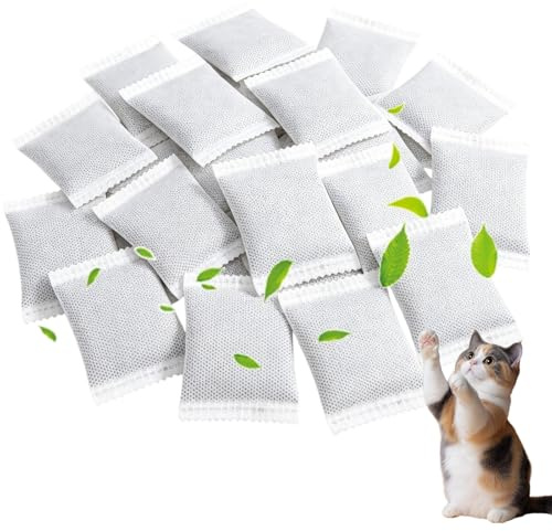 24 Pack Universal Odor Eliminator for Hooded Cat Litter Box,Odor Eliminator for Hooded Cat Litter Tray,Natural Activated Charcoal Filter Refills for Litter Box Odor Control,Fresh&Long Lasting