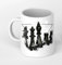 Figuras de ajedrez negras como taza de 300 ml, de cerámica blanca, ideal como regalo o su nueva taza favorita.