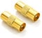 deleyCON adattatore TV e SAT 2x TV Stecker zu TV Stecker gold