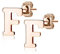 Bungsa BUCHSTABE F Ohrstecker Rosegold - BUCHSTABEN F Ohrring in Rosegold - Alphabet Ohrringe zum Stecken - aus Edelstahl - Ohrschmuck für Damen, Kinder & Herren