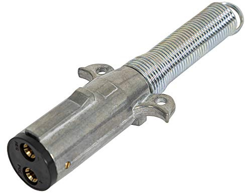 Buyers Products TC2012 2-Way Die-Cast Zinc Trailer Connector – Trailer Side – Vertical Pins with Spring – Secure 2 Pin Trailer Electrical Connection – Heavy Duty 2 Prong Plug, Made in The USA