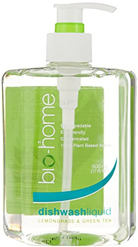 bio-home 100 Washing Up Liquid 500mL x3 | 100% Plant Based | Washes 5X More Plates | Environemntally Friendly|Dermatologically Tested | No Animal Testing | Lemongrass & Green Tea Aroma