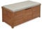 Gartentruhe aus Holz 200L - Caja beige - 125x60cm Kissenaufbewahrung mit Hebebock und Griffen