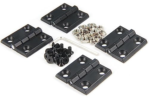 Befenybay 4 Stück Schranktüren 40 mm x 40 mm Länge Zinklegierung Kugellager Stoßscharnier schwarz
