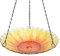 MUMTOP 11-inch Hanging Bird Bath Glass Bird Bath Outdoor Bird Feeder for Garden Decoration (Sunflower)
