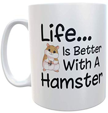 Hamster-Tasse mit Aufschrift „Life is Better with A Hamster“