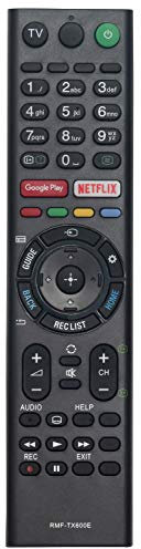 VINABTY RMF-TX600E Télécommande de remplacement compatible avec Sony ANDROID TVS (BRAVIA) Sub RMF-TX500E RMF-TX600E RMF-TX600U RMF-TX600B RMF-TX600P RMF-TX600T RMF-TX600C No Voice Function KD-55XG9505