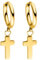 PURELEI® Cross Creole Ohrringe (Gold) – Damenohrringe aus langlebigem Edelstahl – Wasserfeste Ohrringe Damen – 13,9mm Durchmesser – Modeschmuck für deinen individuellen Look