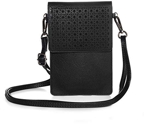 Mobile Phone Crossbody Bag Touch Screen Pouch for iPhone 16 Pro 15 14 13 12 11 XR XS Max Google Pixel 8 8a 7a 7 6 Moto G8 Plus / G8 Power OnePlus 12 11 10 Nord 2 Poco M4 (Black)