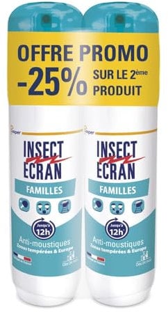 Insect Ecran Peau Répulsif Peau Moustiques Familles 2x100ml