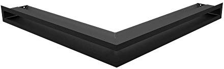 Rejilla de ventilación KRATKI Air | Rejilla para Chimenea de Esquina Abierta 560 x 560 x 60 mm | Negro | Rejilla de Escape para ventilación de chimeneas