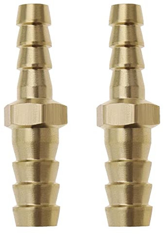 eMagTech 2x Raccordi In Ottone Per Portagomma Riduttore Connettore Dritto Da 10 Mm A 8 Mm Per Acqua Gas Olio Barca Tubo dell'aria