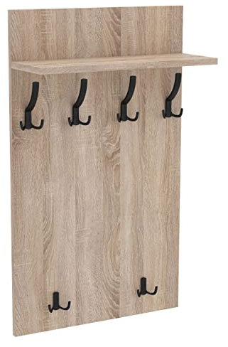 AKKE 120x60 | MAXI Garderobenpaneel Wandgarderobe Garderobe Wandpaneel Kleiderstange SCHWARZ | SONOMA