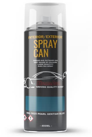 Xtremeauto Spray Paint Finish For Indoor And Outdoor Use Garden Cars Home Kitchen Bathroom Furniture Art Craft Bikes Radiators Metal Wood Plastic Glass UPVC Stone PVC RAL 5025 Pearl Gentian blue