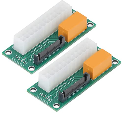 ciciglow Dual Power Supply Sync Starter, 2 Pack Dual PSU Adapter, 24-Pin-Netzteiladapteranschluss für BTC Miner, mit Platzsparendem Design