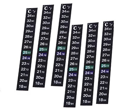 Kleben Sie auf Temperatur,6 PCS Thermometer Streifen Aquarium Thermometer Dual Scale Aquarium Temperatur Aufkleber Fenster Wetterstation Traditionelle Digitale Temperatur Aufkleber