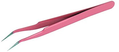 Nair Art Eyelash Tweezers - Straight & Curved Tip, Lash & Extension Tweezers (Pink, 1Pcs)