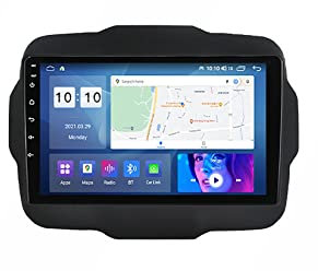 Eouyt Android 11 Autoradio Doppio DIN Radio per Jeep Renegade 2014-2018 Navigazione GPS Lettore Multimediale 9 Pollici IPS Touchscreen Ricevitore Video Bluetooth con 4G WiFi SWC Carplay