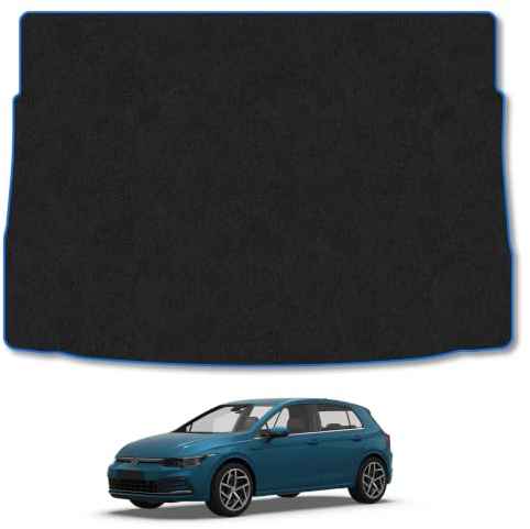 VW Golf (2007-2009) Carpet Car Mats | Blue Edge Trim Tailored Fit Floor Mats Full Coverage Protection Accessories Easy Clean Anti Slip Made in the UK