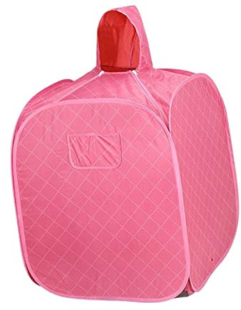 kowaku Tragbare Heim-Dampfsauna Zusammenklappbar Indoor SPA Dampfsauna Zelte mit Haube für Home SPA Salon 1 Person Ganzkörperdampf, ROSA