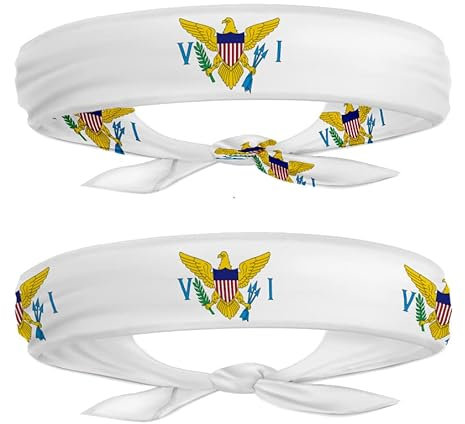 USVI Flagge Haarband für Karneval, Fitness, Sport Nationalmannschaft | Herren Damen Raffhalter Bandana Schweißband