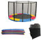 Green Bay Trampolin Randabdeckung und Netz 305cm für 6 Stangen, Federabdeckung Sicherheitsnetz - Set, Randschutz Ersatznetz Gartentrampolin Bunt