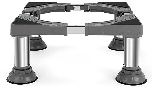 WBD WEIBIDA Mini Fridge Stand Height 7-8.4 Universal Washer and Dryer Pedestal Adjustable Refrigerator Stand with 4 Upgraded Feet Heavy Duty Washing Machine Platform Fridge Holder for Dorm Appliance