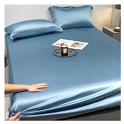 OBONG Extra Weiches Verstellbares Spannbettlaken Silk Touch Spannbetttücher 100% Tencel Lyocell Bis 25 cm Matratzenhöhe Bettlaken Atmungsaktiv (Color : A, Size : Twin-XL)