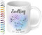 Sternzeichen Tasse mit Namen, Datum und 12 Sternenbilder personalisiert – 330ml Keramik Kaffeebecher, kleine Geschenke für Kollegen Frauen Männer Büro Geburtstag Weihnachten (Weiß)