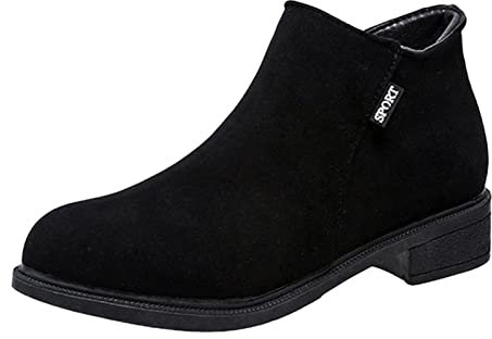 riou Stivali Donna Gambale Curvy Pianta Larga Stivali Donna Texani Bassi Pelle Zeppa Bassi Stivali Donna Gambale Curvy Pianta Larga Comoda Chiusura Fodera Calda Suola Interna