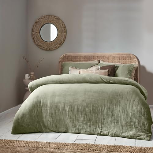 furn. Yard Lark Bettbezug-Set aus Musselin-Baumwolle, Eukalpytus