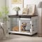 Piskyet Dog Crate Furniture Barn Door Dog Crate for Large Dogs Up to 60 lbs,Sliding Door Dog Crate Modern Decorative End Side Table Nightstand