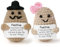 Aolso Lustige Positivitäts-Strickpuppe, 2 Stück gestrickte Puppe mit Positivitätskarte, Glücksgeschenk, lustiges Geschenk, Taschenumarmung, Geburtstagsgeschenk, Party-Dekoration (Kartoffe)