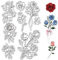 CRASPIRE Blumen Transparente Gummistempel Rosen Pflanzen Wiederverwendbar Retro Transparente Silikon Stempelsiegel Für Valentinstag Scrapbooking Fotoalbum Dekoratives Journaling