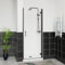 Aquariss 800mm Hinged Shower Enclosure Door with Stainless Steel Handle, Brass Hinges 6mm Self Clean Glass Screen Walk in Matte Black Framed