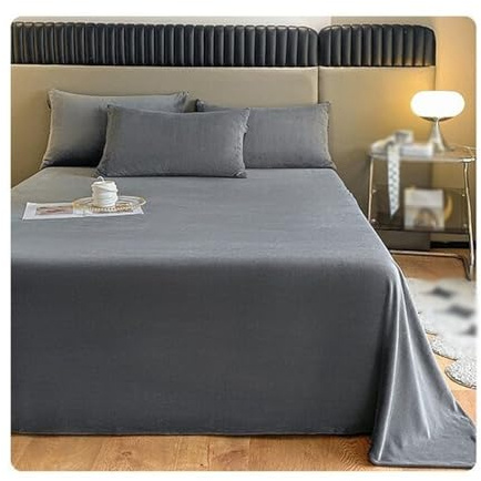 Flauschige Plüsch Bettlaken ohne Gummizug Winter Warm Flanell Fleece Betttuch ohne Gummi Cashmere Touch Haushaltstuch Tischdecke Leintuch ohne Gummizug ( Color : Gray A , Size : 120x230cm-47x90 in )