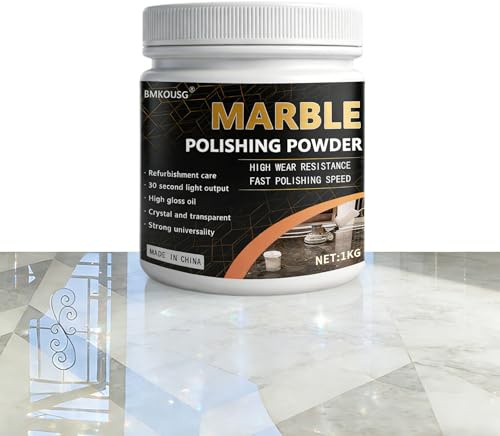 Marmor Polierpulver, Naturstein Reiniger, Polierpulver Granit, Marmor Pflegepulver | Geeignet für alle Arten von Steinpolituren – Marmorreinigung zur Wiederherstellung des Glanzes (1 kg)