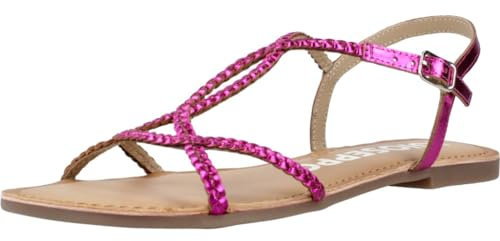 GIOSEPPO Sandali bianchi a strisce sottili intrecciate da donna nioaque, Rosa, 39 EU